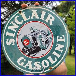 Old Vintage Sinclair Gasoline Motor Oil Gasoline Porcelain Gas Statopm Sign 10