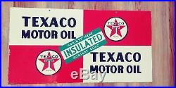 Old original 2 sided Texaco motor oil sign. Dated 1952. Nice