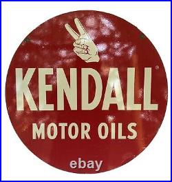 Orig Kendall Motor Oils 24 Metal Gas Station Advertising Sign 2 Sided