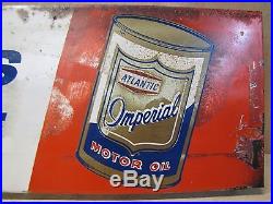 Orig Old Atlantic Imperial Motor Oil Advertising Display Rack Sign gas station