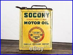 Original 1920's 1 Gallon Socony Magnonlia Motor Oil Can Super Rare