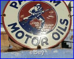 Original 1930's Old Vintage Rare PAN-AM Motor Oil Porcelain Enamel Sign Board