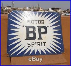 Original 1940's Old Vintage RARE BP Spirit Motor Oil Porcelain Enamel Sign Board