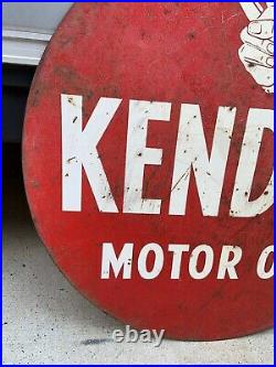 Original 1950s KENDALL Motor Oil Sign 24 Gas & Oil
