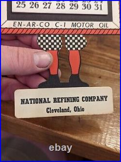 Original 1953 EN-AR-CO Penn Motor Oil White Rose Gasoline Sign Calendar Ohio