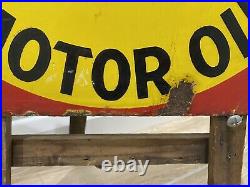 Original Castrol Wakefield Motor Oil Enamel Sign double sided UK By Bruton