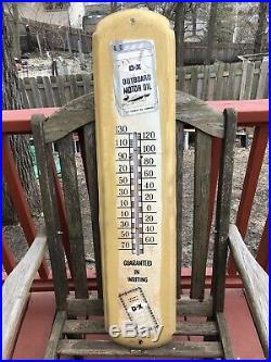 Original DX Outboard Motor Oil Thermometer Sign w Paint & Stank Scratcher