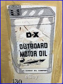 Original DX Outboard Motor Oil Thermometer Sign w Paint & Stank Scratcher