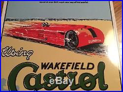 Original Garnier Porcelian Enamel Advertising Sign Wakefield Castrol Motor Oil