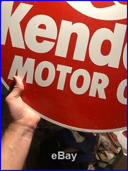 Original Kendall Motor Oil Sign Metal Double Sided 23