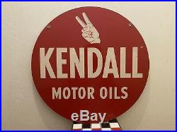 Original Kendall Motor Oil Sign Metal Double Sided 24