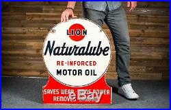 Original Lion Naturalube Motor Oil Tin Sign