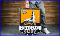 Original Penn-Drake Motor Oil Porcelain Sign