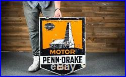 Original Penn-Drake Motor Oil Porcelain Sign