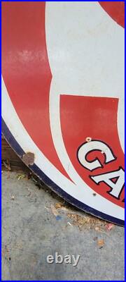 Original Porcelain Double Sided Standard Motor Oil Polarine Sign Original Porcelain Double Sided Standard Motor Oil Polarine Sign