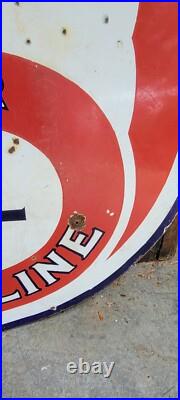 Original Porcelain Double Sided Standard Motor Oil Polarine Sign Original Porcelain Double Sided Standard Motor Oil Polarine Sign