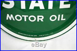 Original QUAKER STATE Motor Oil Convex Button Sign 24 G-82 Gas Petroliana