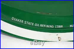 Original QUAKER STATE Motor Oil Convex Button Sign 24 G-82 Gas Petroliana