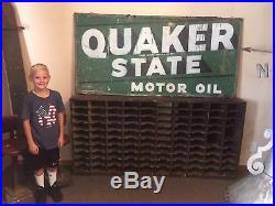 Original Quaker State Motor Oil Tin Metal Sign gas service station