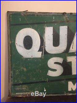 Original Quaker State Motor Oil Tin Metal Sign gas service station