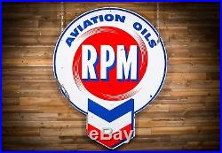 Original RPM Aviation Motor Oil Porcelain Sign
