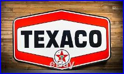 Original TEXACO Motor Oil Filling Station Porcelain Sign 8ft will ship