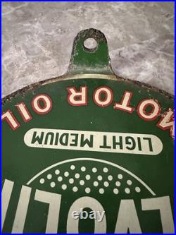 Original Valvoline Motor Oil Lubester Paddle Sign RARE Gas Pennsylvania 2 Sided