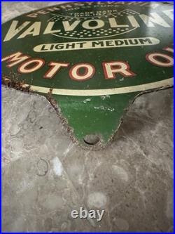 Original Valvoline Motor Oil Lubester Paddle Sign RARE Gas Pennsylvania 2 Sided