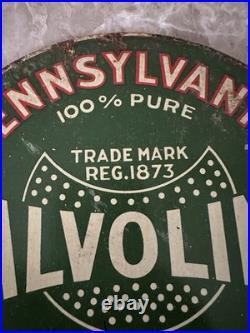 Original Valvoline Motor Oil Lubester Paddle Sign RARE Gas Pennsylvania 2 Sided