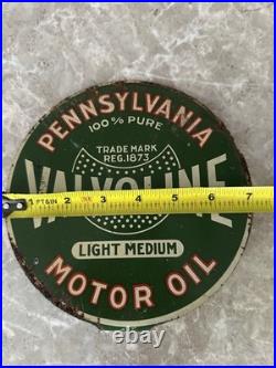 Original Valvoline Motor Oil Lubester Paddle Sign RARE Gas Pennsylvania 2 Sided