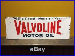 Original Valvoline Motor Oil Tin Litho Oil Rack Sign