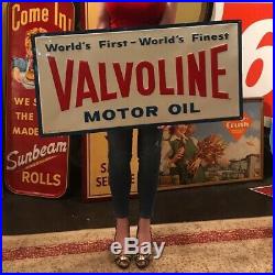 Original Valvoline Tin Sign 36x18 Motor Oil Gas Non Porcelain