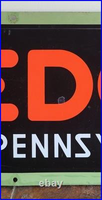 Original Veedol 100% Pennsylvania Motor Oil Advertising Sign 14x42