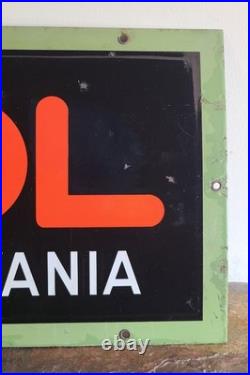 Original Veedol 100% Pennsylvania Motor Oil Advertising Sign 14x42