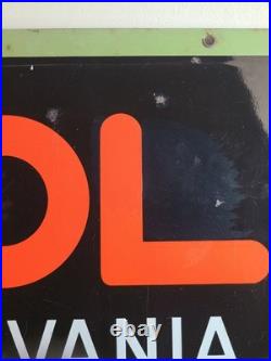 Original Veedol 100% Pennsylvania Motor Oil Advertising Sign 14x42