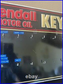 Original Vintage Kendall Motor Oil sign Metal Embossed Key Chek Hanger, Rare