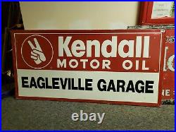 Original kendall motor oil eagleville garage metal sign lot 108