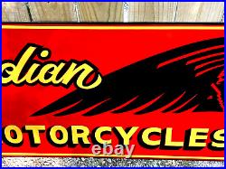 Painted Indian Motorcycle Harley Motor Cycles Dealership 48 Metal Gas Oil Sign