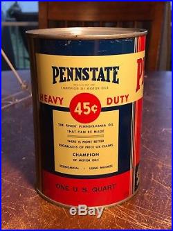 Pennstate Motor Oil Quart Can Nos Never Used Automobile Rare