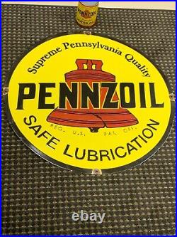 Pennzoil Motor Oil Large Heavy Porcelain Dealer Sign (30 Inch) Awesome Sign