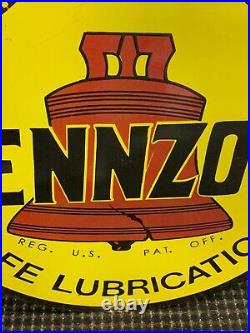 Pennzoil Motor Oil Large Heavy Porcelain Dealer Sign (30 Inch) Awesome Sign