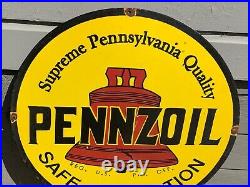 Pennzoil Motor Oil Large Heavy Porcelain Dealer Sign (30 Inch) Great Sign