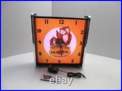 Pennzoil motor oil LED light up Advertising wall clock Brand New