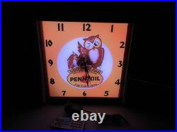 Pennzoil motor oil LED light up Advertising wall clock Brand New
