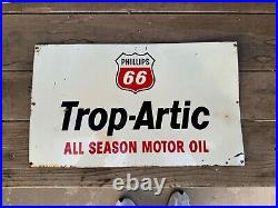 Phillips 66 Trop Arctic Motor Oil Sign 10.5 x 17.5 Progress Energy Metal