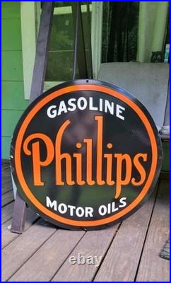 Phillips Gasoline Motor Oil vintage 66 Gas brand porcelain sign