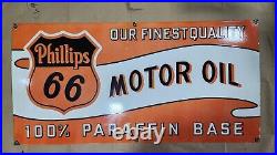 Phillips Motor Oil Porcelain Enamel Sign 48 X 24 Inches