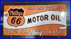 Phillips Motor Oil Porcelain Enamel Sign 48 X 24 Inches