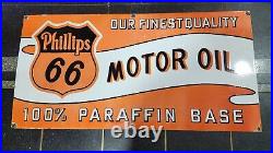 Phillips Motor Oil Porcelain Enamel Sign 48 X 24 Inches