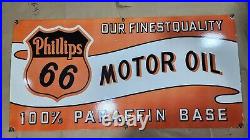 Phillips Motor Oil Porcelain Enamel Sign 48 X 24 Inches